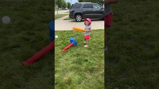 Home Run ⚾️🥎 shorts baseball siblings  Bat Flip 🤣🤣 [upl. by Doner]