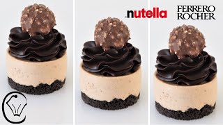 Ferrero Rocher Mini Cheesecakes with Nutella Ganache Perfect Make Ahead Dessert BEYOND Delicious [upl. by Elsey595]