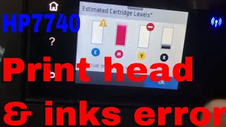 HP Office jet Pro 7740 replaced ink cartridge error [upl. by Bartholomeo]