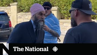 Jagmeet Singh confronts protester outside Parliament Hill [upl. by Magdau]