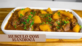 CARNE DE PANELA COM MANDIOCA FEITA NA PANELA DE PRESSÃO [upl. by Arba]