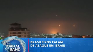 Brasileiros que moram em Israel falam dos momentos de tensão em ataque do Irã  Jornal da Band [upl. by Dagall]