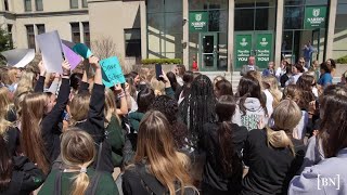 Nardin Academy students cheer during protest [upl. by Jenks]