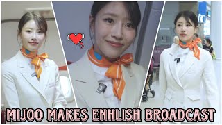 Flight Attendant MIJOO make ENGLISH Broadcast [upl. by Ijan]