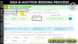 DDA E AUCTION PROCESS 2023  DDA BIDDING PROCESS  Diwali Special Housing Scheme 2023 eAuction [upl. by Tiersten]