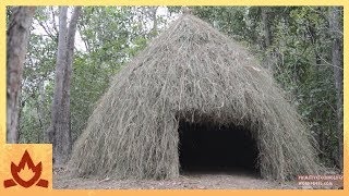 Primitive Technology Grass hut [upl. by Brade]