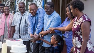 FORMER PRESIDENT UHURU JOINS AZIMIO LEADER RAILA ODINGA AT HIS BIRTHDAY PARTY IN MALINDI [upl. by Llien742]