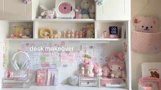 aesthetic desk makeover 👼🏻  stationery organization sanrio deco sonny angels ft moft unboxing [upl. by Waylon]