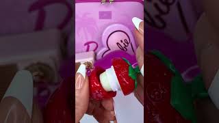 Strawberry 🍓 lip balm and strawberry pattern canvas bag lipsbeauty lipcare [upl. by Annmarie]