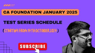 FREE TEST SERIES I ALL SUBJECTS I CA FOUNDATION I JANUARY 2025 I triloksirmathematics [upl. by Padget553]