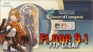 Tower of Conquest Floor 91  FTP Clear  Week 15 0411 Sword of Convallaria [upl. by Ainesy]