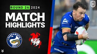 NRL 2024  Eels v Dragons  Match Highlights [upl. by Esilehs]