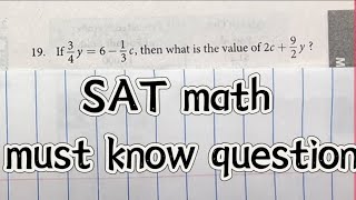 This is the question you must know in SAT mathematics [upl. by Aidekal828]