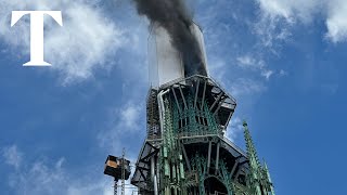 Fire breaks out at Rouen Cathedral [upl. by Asen]