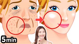 5mins AntiAging Face Lift Massage For Glowing Skin Wrinkles Reduction Sagging Jowls amp Cheeks [upl. by Eirrok244]