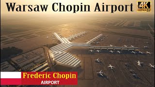 walking tour Warsaw Frederic Chopin Airport  Poland Warsaw [upl. by Bonnee]