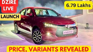 New Dzire 2024 Live Launch  Price  Variants Revealed  Dzire 2024 launch live [upl. by Robbins671]