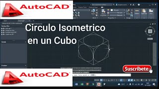 Circulo Isométrico en un cubo AutoCAD [upl. by Nord5]