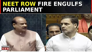 Rahul Gandhi Raises NEET Row In Parliament Lok Sabha Adjourned Amid Ruckus  Top News [upl. by Gainor911]