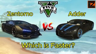 GTA 5  Zentorno vs Adder  Which is Faster [upl. by Atinar]