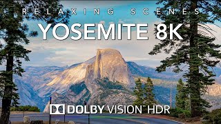 Driving in California Yosemite in 8K HDR Dolby Vision at Sunset [upl. by Aihtniroc]