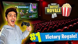 I Won a Game of FORTNITE in a MOVIE THEATER Craziest Experience EVER [upl. by Blackman708]