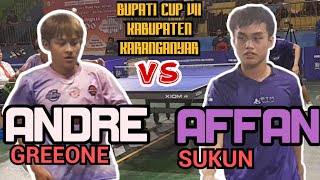 ANDRE greeone🆚️ Affan sukun🏓8 besar [upl. by Nylirac]