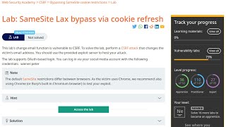 Web Security Academy  CSRF  12  Samesite Lax Bypass Via Cookie Refresh [upl. by Guenevere729]