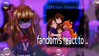 Fandoms react to other  Afton Family part 15 Gacha club [upl. by Auhsej]