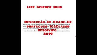 Resolução Do Exame de português da 10ª 2019 [upl. by Lonnard751]