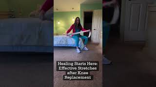 Stretches after knee replacement physicaltherapy kneepain knee replacementrecovery howto [upl. by Htelimay]