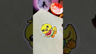 DIY sticker making  paper sticker  duck with water melon sticker  easy diy paper craft short [upl. by Llehsar]