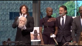 The Walking Dead Cast Do Their Best Negan Impressions  Comic Con 2018 [upl. by Leugim]