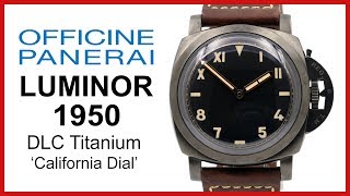 ▶ Panerai Luminor 1950 3 Days Titanio ‘California Dial’ Titanium DLC REVIEW  PAM 629 [upl. by Suivatram361]