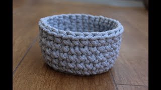 jak zrobić koszyk na szydełku ze sznurka bawełnianego  how to crochet a basket [upl. by Eslehc623]