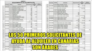 🚨 LOS 50 PRIMEROS SOLICITANTES de AYUDA AL ALQUILER en CANARIAS son ÁRABES 🚨 [upl. by Karylin]