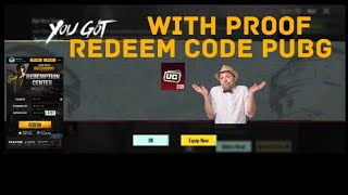 NEW REDEEM CODE PUBG  WORKING AND WITH PROOF  TODAY 2024 [upl. by Akeem874]