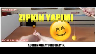 BASİT MALZEMELERLE GERÇEK BİR ZIPKIN YAPIN homemade lifehacks evyapımı recycle geridönüşüm [upl. by Noed]