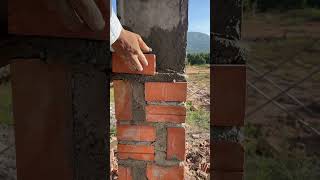 Bricklaying add column shorts masonry bricklaying shortsfeed [upl. by Gannon785]