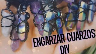 ☆EMPRENDE☆ Como engarzar cuarzos fácil Diy wire wrap quartz easy☆☆☆ [upl. by Malarkey]