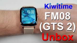 Kiwitime GTS 2FM08 Smartwatch Rose Gold Color UnboxDIY Watch FaceAmazifit GTS 2 Copy [upl. by Haidabej313]