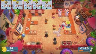 Overcooked All You Can Eat The World Food Festival Level 11 Two Players Three Stars [upl. by Haraf260]