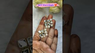 DIY Earrings 💖 Making at Home shorts diy [upl. by Nayrb]