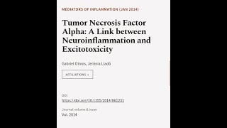 Tumor Necrosis Factor Alpha A Link between Neuroinflammation and Excitotoxicity  RTCLTV [upl. by Oflodor37]