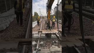 Removed Railway Cement Blocks From Track 😱🤯 shorts [upl. by Amersham]