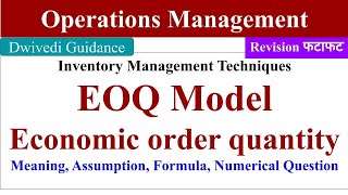 EOQ Inventory Management Techniques eoq inventory management eoq model operations management [upl. by Gnod245]