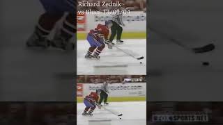 Richard Zednik takes the lead vs Blues 13012004 420CH gohabsgo montrealcanadiens nhl [upl. by Areis]