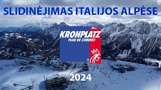 Slidinėjimas Italijos Alpėse 2024 Kronplatz [upl. by Leavy]