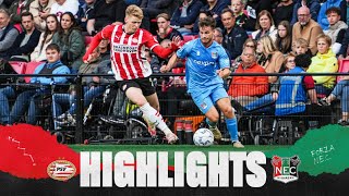 Vroege rode kaart leidt eenvoudige 20 zege PSV in  Highlights PSVNEC [upl. by Yettie814]