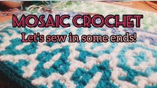 Mosaic Crochet  How to sew in your ends  Knotting Method to ensure your work never unravels [upl. by Arima]